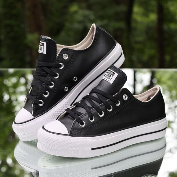 Converse Chuck Taylor All Star Lift Platform Black Leather - Picture 4 of 15